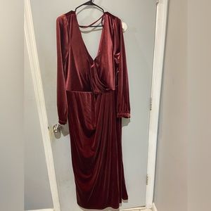 REVELRY Vera Velvet Dress- Long Sleeve- Romantic Rose